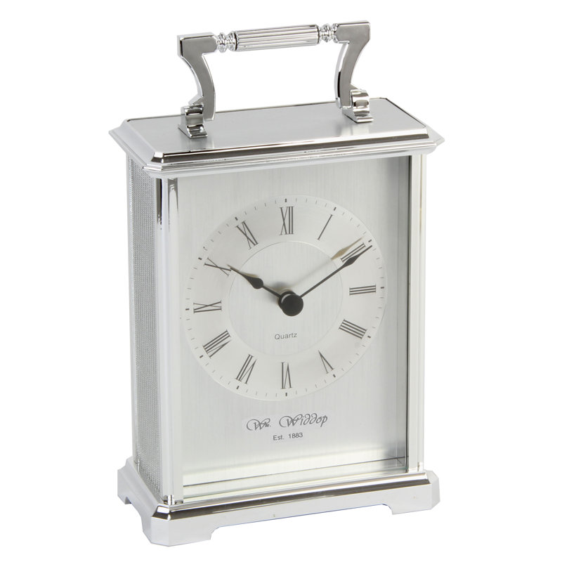 Wm Widdop Analog Metal Quartz Tabletop Clock in Silver Wayfair.co.uk